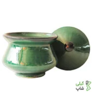 قندان سفالی ساده (رنگ: سبز)