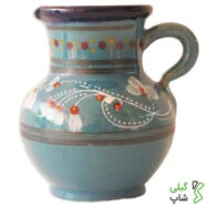 سس خوری سفالی طرح دار (آبی فیروزه ای)