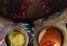 آموزش پخت نان محلی درون تنور سفالی