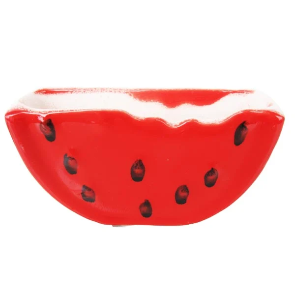 ظروف سفالی شب یلدا (2) پیاله سفالی طرح هندوانه