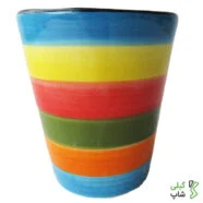 لیوان سفالی رنگارنگ (بالا آبی)