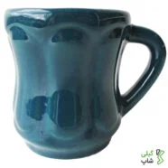 لیوان سبز آبی ساده سفالی