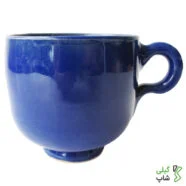 لیوان آبی رنگ سفالی ساده
