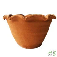 خرید گلدان سفالی خام لبه چین دار