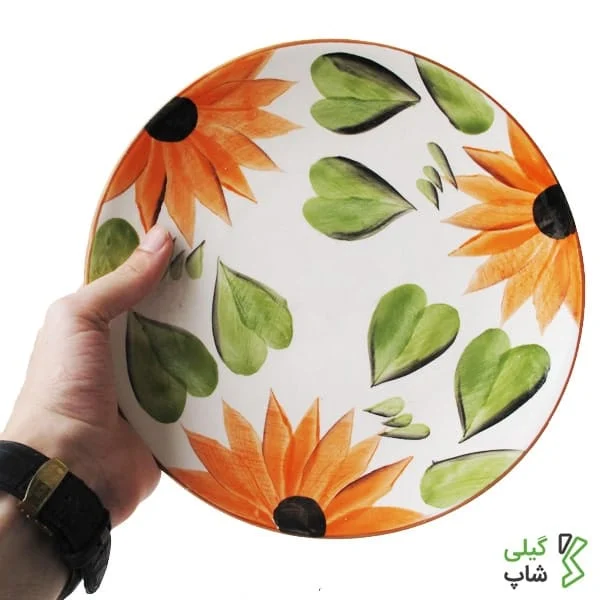 B-2 (3)-min بشقاب سفالی طرح گل آبرنگی کد B-03