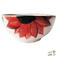 ماست خوری سفالی طرح گل آبرنگی کد m-02