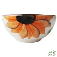 ماست خوری سفالی طرح گل آبرنگی کد m-03