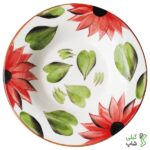 خورشت خوری سفالی طرح گل آبرنگی کد kh-04