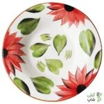 خورشت خوری سفالی طرح گل آبرنگی کد kh-04