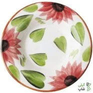خورشت خوری سفالی طرح گل آبرنگی کد kh-02