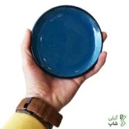 نعلبکی سفالی طرح ساده رنگ فیروزه ای