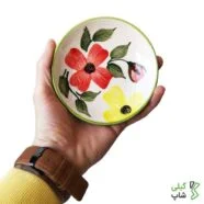 نعلبکی سفالی طرح گل