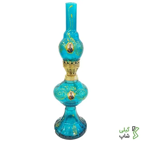 چراف فیروزه ای بزرگ (4)-min چراغ نسوز فیروزه ای 43cm طرح شاه عباسی | بزرگ