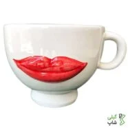 گلدان سفالی طرح لب قرمز با دسته کد: g-022