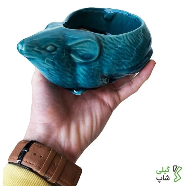 گلدان سفالی طرح موش (1) گلدان سفالی طرح موش