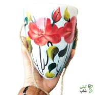 گلدان سفالی طرح نخ دار آویزی کد g-007