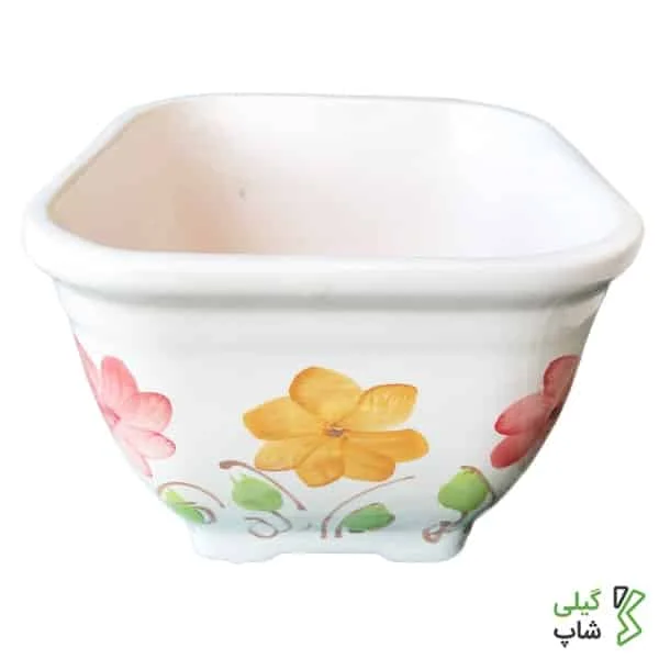 گلدان سفالی طرح گل دار کد g-016 (8)