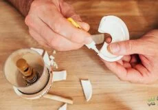 ترمیم ظروف چینی لب پر شده (ترک خورده)